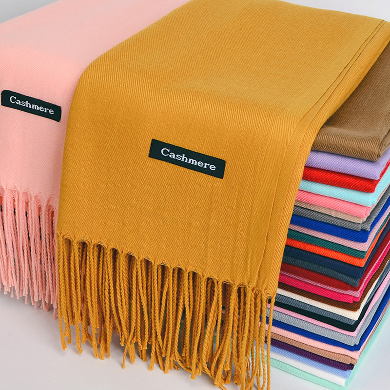 Cashmere Pashmina Wrap - Écharpe polyvalente en Imitation cachemire brossé,
