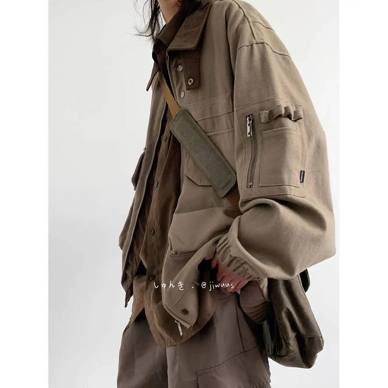 Down Jacket Packable - Veste Cargo ample pour homme, Vintage