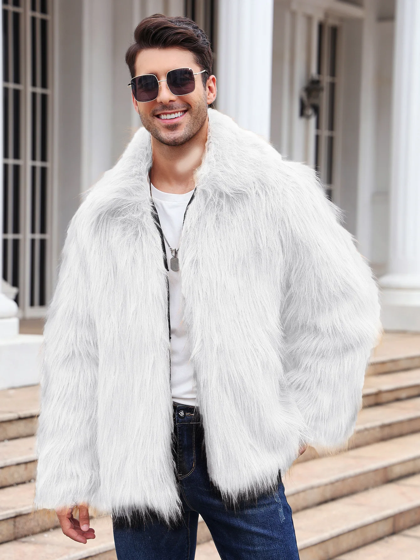 Hommes fausse fourrure de rena - Down Jacket Packable avis et prix